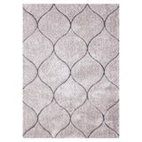 Rug with Soft Fabric and Quatrefoil Pattern, Gray