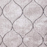 Benzara Rug with Soft Fabric and Quatrefoil Pattern, Gray BM252779 Gray Fabric BM252779
