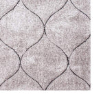 Benzara Rug with Soft Fabric and Quatrefoil Pattern, Gray BM252779 Gray Fabric BM252779