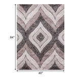 Benzara Rug with Soft Fabric and Multiple Drop Pattern, Gray BM252780 Gray Fabric BM252780