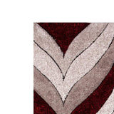 Benzara Rug with Soft Fabric and Multiple Drop Pattern, Red and Gray BM252781 Red and Gray Fabric BM252781