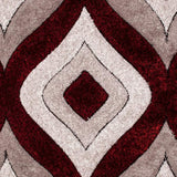 Benzara Rug with Soft Fabric and Multiple Drop Pattern, Red and Gray BM252781 Red and Gray Fabric BM252781