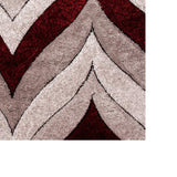 Benzara Rug with Soft Fabric and Multiple Drop Pattern, Red and Gray BM252781 Red and Gray Fabric BM252781