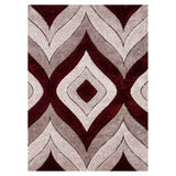 Benzara Rug with Soft Fabric and Multiple Drop Pattern, Red and Gray BM252781 Red and Gray Fabric BM252781