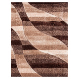 Rug with Soft Fabric and Wavy Pattern, Brown