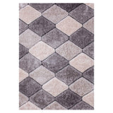 Rug with Soft Fabric and Diamond Pattern, Gray