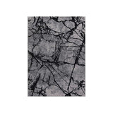 Rug with Soft Fabric and Abstract Design, Gray and Black