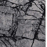 Benzara Rug with Soft Fabric and Abstract Design, Gray and Black BM252795 Gray and Black Fabric BM252795