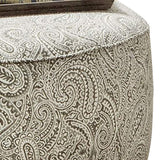 Benzara Ottoman with Paisley Fabric and Drum Style, Green BM252863 Green Wood and Fabric BM252863