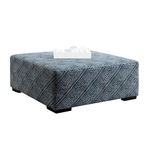 Benzara Ottoman with Microfiber Fabric and Wedge Feet, Blue BM252930 Blue Solid wood, Fabric BM252930