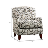 Benzara Chair with Microfiber Fabric and Circular Pattern, Multicolor BM252950 Multicolor Solid wood, Fabric BM252950