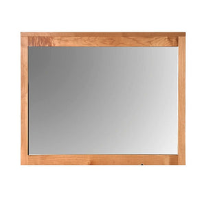 Benzara Mirror with Durable Lacquer Top Coat, Light Oak BM252990 Brown Solid Wood BM252990