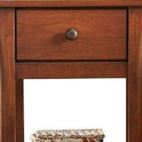 Benzara Night Stand with Durable Lacquer Top Coat, Dark Cherry BM252995 Brown Solid Wood BM252995