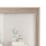 Benzara Mirror with Euro Style Slats, Brown BM252998 Brown Solid Wood BM252998