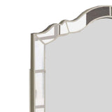 Benzara Mirror with Intricately Divided Panels, Silver BM253006 Silver Mirror, Resin, Solid Wood BM253006