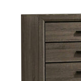 Benzara Chest with Black Rectangular Pulls, Gray BM253014 Gray Solid Wood, Wood Veneer, Others BM253014