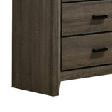 Benzara Dresser with Black Rectangular Pulls, Gray BM253015 Gray Solid Wood, Wood Veneer, Others BM253015