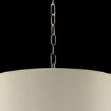 Benzara Ceiling Lamp with Hanging Crystal Droplets, Gold and Cream BM253031 Gold, Cream Crystal, Metal BM253031