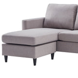 Benzara Reversible Sectional Sofa with Fabric Upholstery and Side Pockets, Gray BM261281 Gray Wood and Fabric BM261281