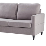 Benzara Reversible Sectional Sofa with Fabric Upholstery and Side Pockets, Gray BM261281 Gray Wood and Fabric BM261281