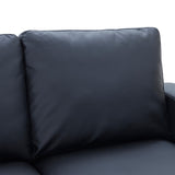 Benzara Sofa with Leatherette Upholstery and Track Armrests, Black BM261301 Black Wood and Faux Leather BM261301