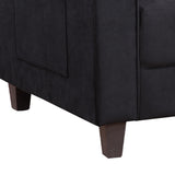 Benzara Loveseat with Velvet Upholstery and Tufted Design, Black BM261328 Black Wood and Fabric BM261328