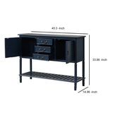 Benzara Console Table with 3 Drawers and 2 Door Cabinets, Navy Blue BM261340 Blue MDF BM261340