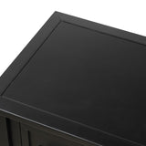 Benzara Console Table with 4 Drawers and 1 Storage Cabinet, Black BM261346 Black Solid wood BM261346