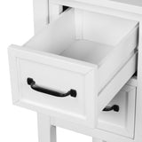 Benzara Console Table with 4 Drawers and 1 Storage Cabinet, White BM261347 White Solid wood BM261347