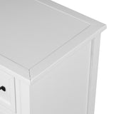 Benzara Console Table with 4 Drawers and 1 Storage Cabinet, White BM261347 White Solid wood BM261347