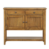 Console Table with 2 Drawers and 2 Doors, Brown