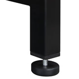 Benzara Office Desk with Double Workstations and Trestle Base, Black BM261375 Black MDF and Metal BM261375