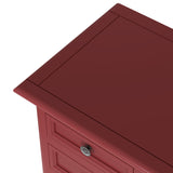 Benzara Console Table with 6 Drawers and 2 Shutter Doors, Red BM261383 Red Solid Wood BM261383