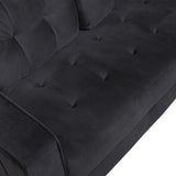 Benzara Accent Chair with Velvet Upholstery and Tufted Design, Black BM261392 Black Wood and Fabric BM261392