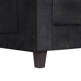 Benzara Accent Chair with Velvet Upholstery and Tufted Design, Black BM261392 Black Wood and Fabric BM261392