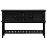 Console Table with 2 Drawers and 2 Shutter Doors, Black