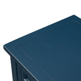 Benzara Console Table with 7 Drawers and 2 Doors, Navy Blue BM261402 Blue MDF BM261402
