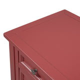 Benzara Console Table with 7 Drawers and 2 Doors, Red BM261403 Red MDF BM261403