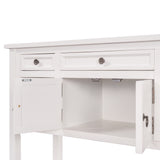 Benzara Console Table with 7 Drawers and 2 Doors, White BM261405 White MDF BM261405