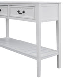 Benzara Console Table with 2 Drawers and Bottom Shelf, White BM261432 White Wood BM261432