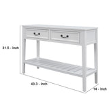 Benzara Console Table with 2 Drawers and Bottom Shelf, White BM261432 White Wood BM261432