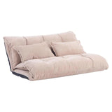 Benzara Adjustable Foldable Leisure Sofa Bed with Tufting, Beige BM261459 Beige Fabric, Metal BM261459