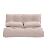 Adjustable Foldable Leisure Sofa Bed with Tufting, Beige