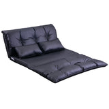 Benzara Leatherette 5 Way Adjustable Sofa Bed with Tufting, Gray BM261460 Gray Leatherette, Metal BM261460