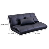 Benzara Leatherette 5 Way Adjustable Sofa Bed with Tufting, Gray BM261460 Gray Leatherette, Metal BM261460