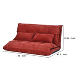 Benzara Sofa Bed with 5 Way Adjustable Back and Pillows, Red BM261468 Red Metal, Fabric BM261468