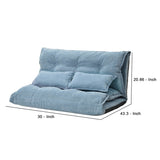 Benzara Adjustable Foldable Leisure Futon Sofa with Tufting, Blue BM261469 Blue Fabric and Metal BM261469