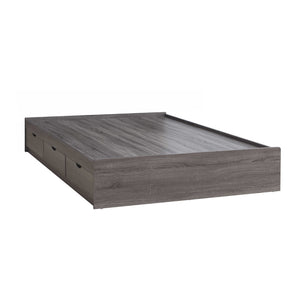 Benzara Twin Size Chest Bed with 3 Drawers, Distressed Gray BM261491 Gray Wood BM261491