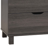 Benzara Dresser with 6 Drawers and Cut Out Pulls, Distressed Gray BM261493 Gray Wood BM261493