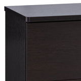 Benzara Dresser with 6 Drawers and Cut Out Pulls, Dark Brown BM261500 Brown Wood BM261500